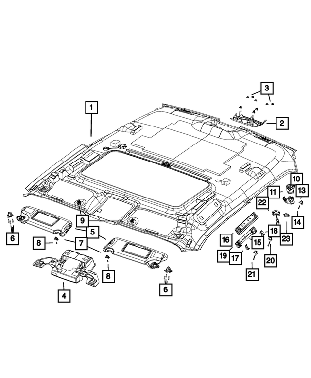 5NT67DX9AB - Interior Trim: Chmsl Bezel for Mopar Image