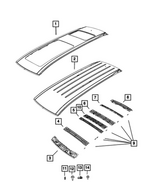 68445018AC - Body Sheet Metal Except Doors: Roof Panel Reinforcement for Mopar Image