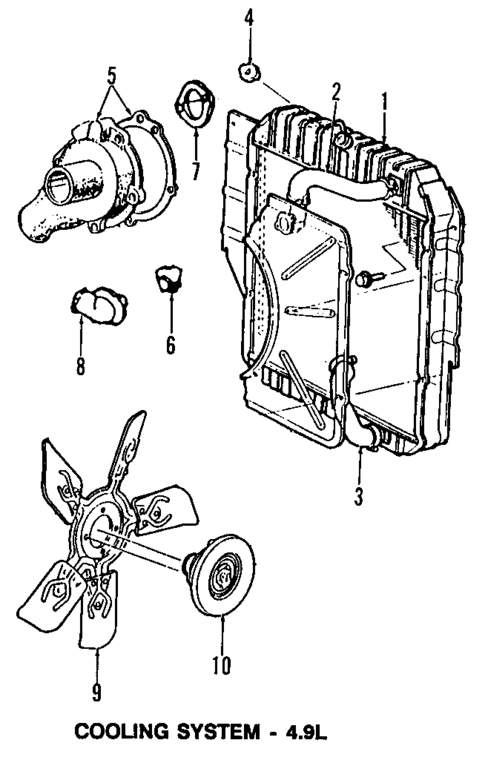 Radiator & Components for 1996 Ford E-350 Econoline Club Wagon #0