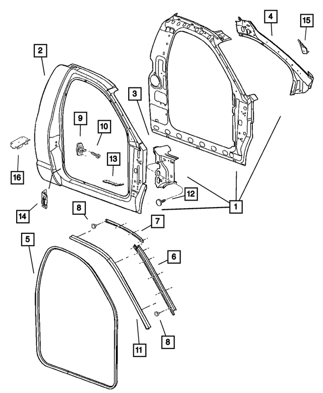 55276336AA - Body Sheet Metal Except Doors: Body Side Aperture Panel, Right for Mopar Image image