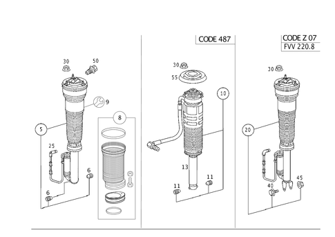 Spring Strut and Spring Strut Mounting Front for 2001 Mercedes-Benz S 55 AMG&reg; #0