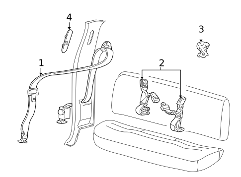 Rear Seat Belts for 2001 Ford F-350 Super Duty #0