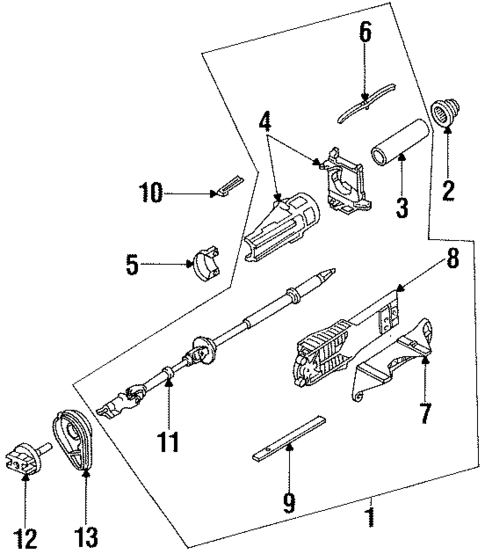 Steering Column Assembly for 1996 Ford Contour #0