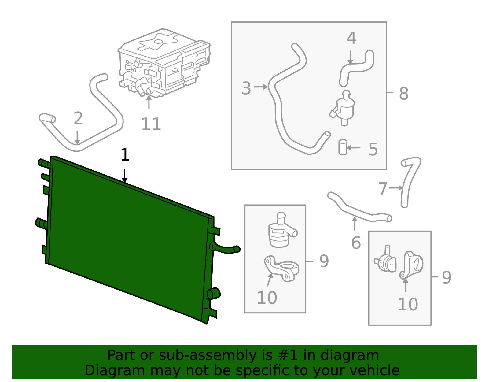 2008-2013 GM Generator Control Module Coolant Radiator 25936904 GM ...