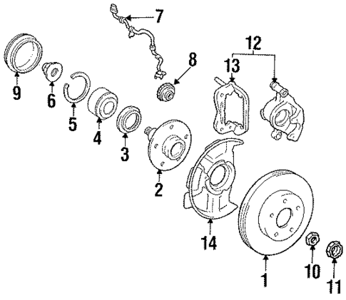 Front Brakes for 1996 Toyota Previa #1