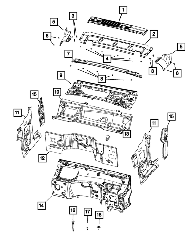 « 68666083AA – Body Sheet Metal Except Doors : Auvent Panneau pour Mopar Image »