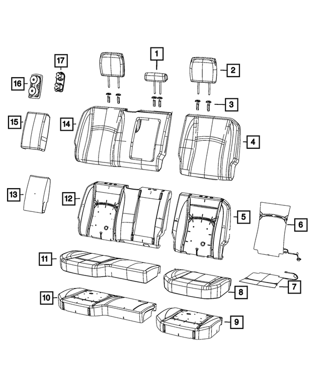 6VA52TU6AA - Interior Trim: Rear Headrest for Mopar Image