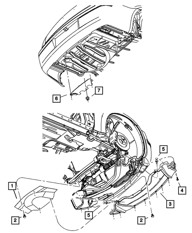 4806104AE - Body Sheet Metal Except Doors: Front Belly Pan for Chrysler: 300 | Dodge: Charger, Magnum Image