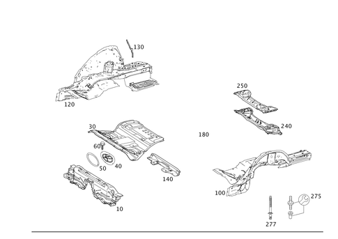 Rear-End Floor for 2012 Mercedes-Benz E350 #0