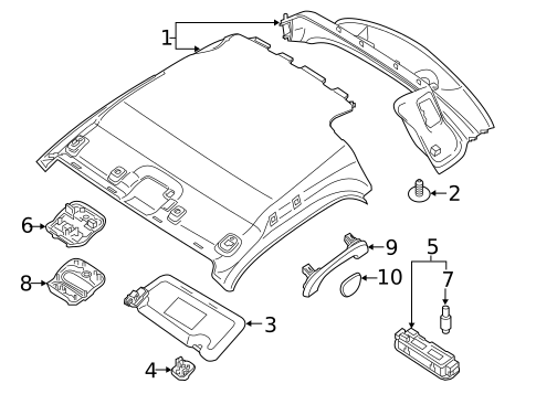 Interior Trim - Roof for 2019 Smart EQ fortwo #0