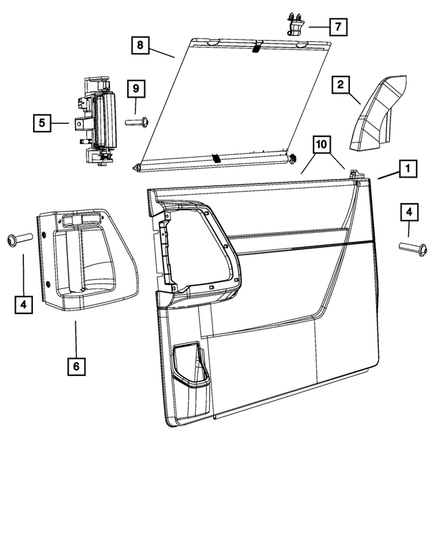 1LW371VSAA - Interior Trim: Sliding Door Trim Panel, Left for Chrysler: Town &amp; Country | Dodge: Grand Caravan Image