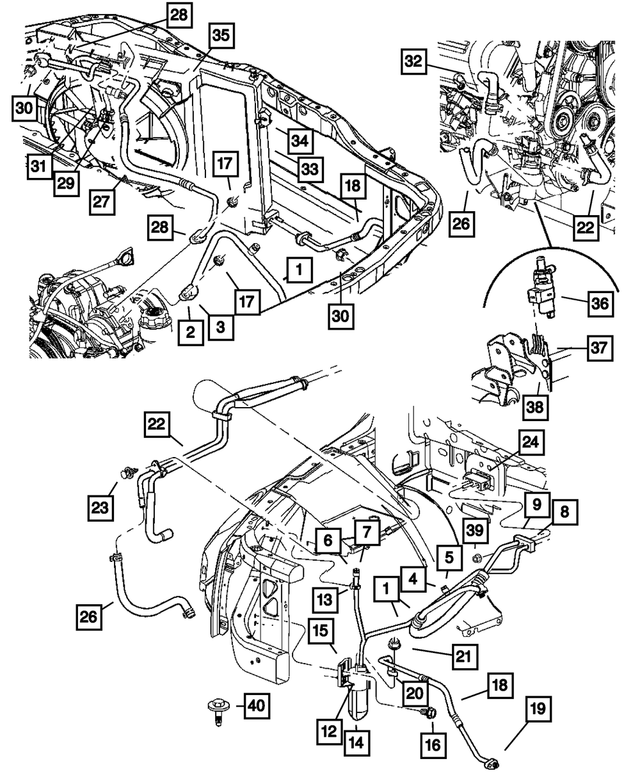 « 5183715AA – Air Conditioning &amp; Heater : Conduite De Climatisation Joint pour Mopar Image »