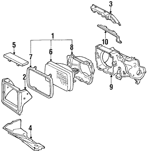 Headlamp Components for 1987 Toyota Corolla #0