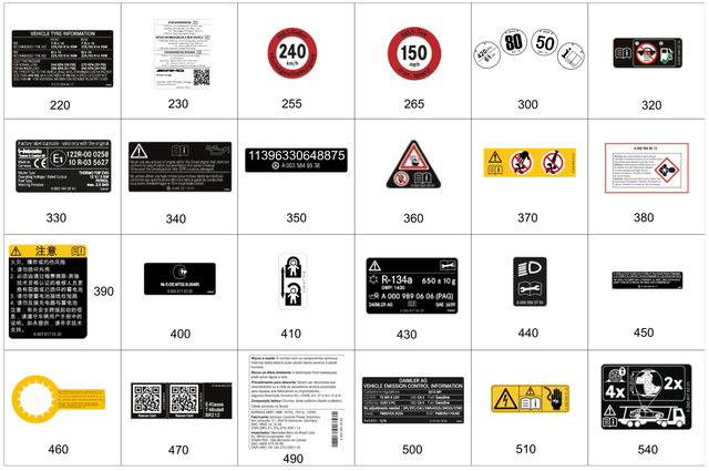 8174704 - Tools and Accessories: Identification Plate for Mercedes-Benz Image image