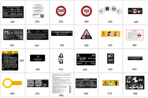 Type Plate, Guide Signs for 2023 Mercedes-Benz CLS 450 #0