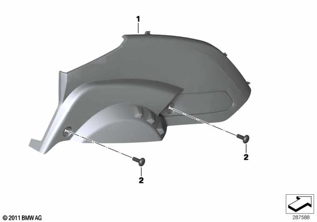 46637724882 - Frame and Mounting Parts: Cover, Bottom Right - Rohteil/blank for BMW-Motorrad Image