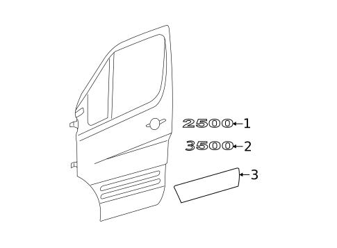 Exterior Trim - Front Door for 2010 Mercedes-Benz Sprinter 3500 #0
