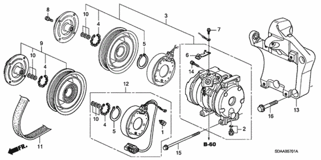 A/C Compressor (V6) for 2007 Honda Accord #0