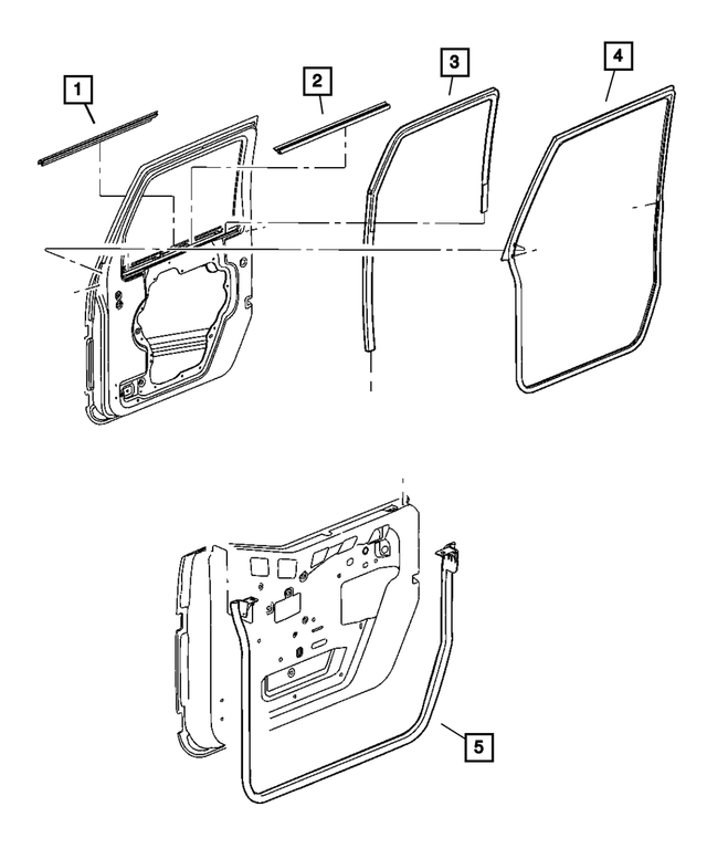 55395272AL - Doors, Door Mirrors and Related Parts: Door To Body Weatherseal, Right for Mopar Image image