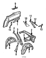 443845301A - Body: Quarter Glass for Audi: 100, 100 Quattro, 200, 200 Quattro, 5000, 5000 Quattro, V8 Quattro Image