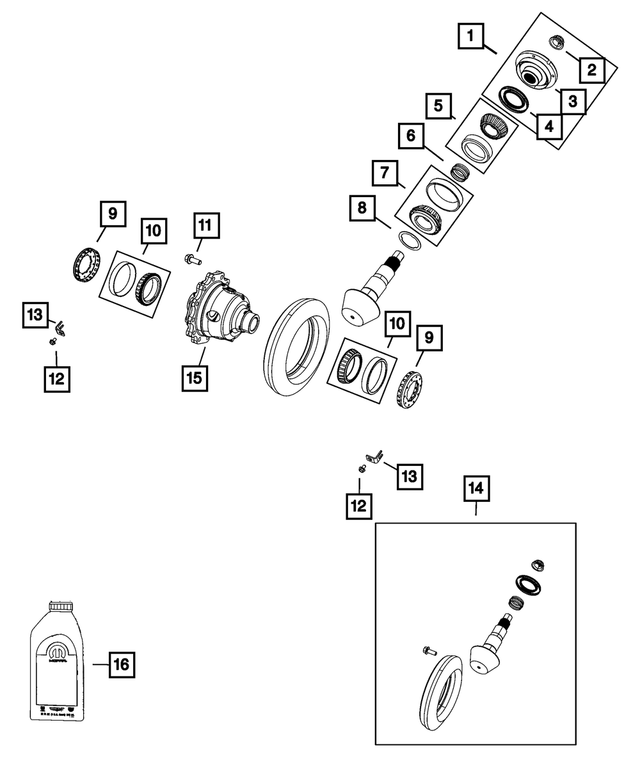 68455329AB - Differential and Drive Line: Pinion Flange Kit for Mopar Image
