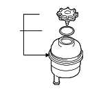 32416851217 - Steering: Reservoir for BMW: 318i, 318is, 318ti, 323Ci, 323i, 323is, 325, 325Ci, 325e, 325es, 325i, 325is, 325iX, 325xi, 328Ci, 328i, 328is, 330Ci, 330i, 330xi, 524td, 525i, 525iT, 525xi, 528e, 528i, 528i xDrive, 528xi, 530i, 530xi, 535i, 535i xDrive, 535xi, 540i, 545i, 550i, 645Ci, 650i, 735i, 735iL, 740i, 740iL, 750iL, L7, M3, M5, X3, X5, Z3, Z4, Z8 Image