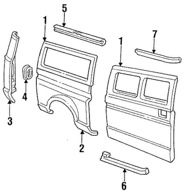 E7UZ15278A92A - Body: Upper Panel for Ford: E-150 Econoline, E-150 Econoline Club Wagon, E-250 Econoline, E-250 Econoline Club Wagon, E-350 Econoline, E-350 Econoline Club Wagon Image