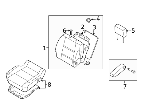 Passenger Seat Components for 2010 Nissan Armada #1