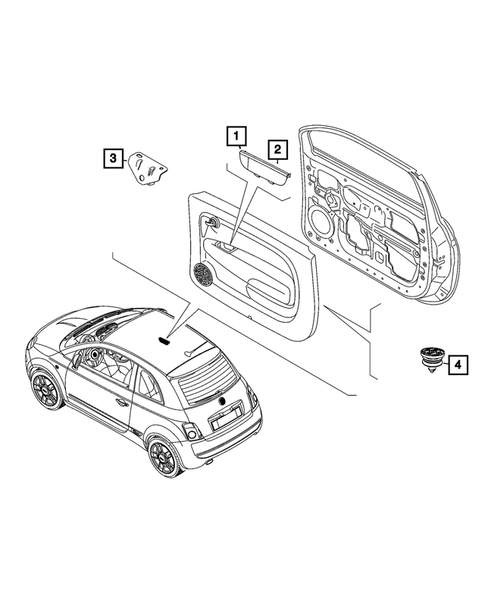 Door Trim Panels - Front and Rear for 2024 Fiat 500E #1