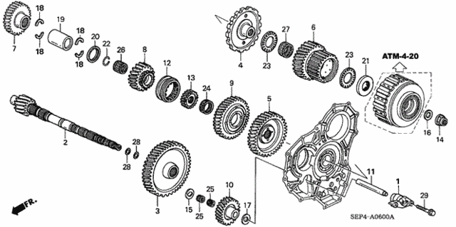 AT Countershaft (-'06) for 2004 Acura TL #0