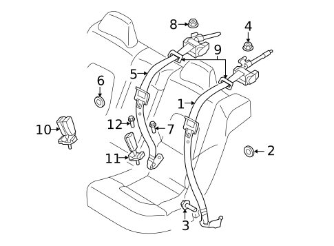 Rear Seat Belts for 2009 Volvo S80 #0