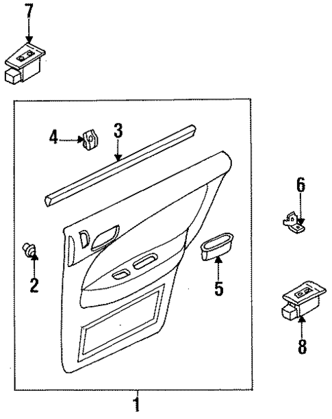 Rear Door Trim for 1994 Kia Sephia #1
