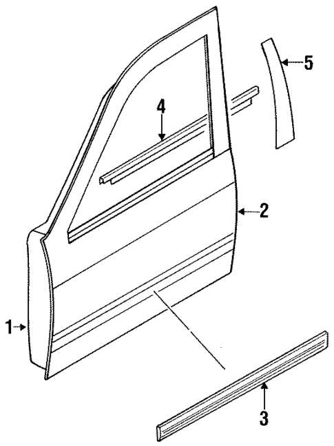 Exterior Trim - Front Door for 1994 Nissan Sentra #0
