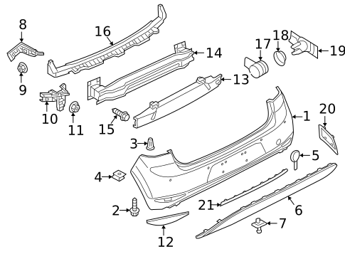 Bumper & Components - Rear for 2019 Volkswagen e-Golf #0