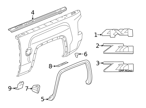 Exterior Trim - Pick UP Box for 2016 GMC Sierra 2500 HD #3