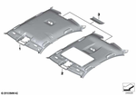 51447976049 - Individual Equipment: Molded Headliner,Tilt Sunroof, Alcantara for BMW: 528i, 528iX, 535d, 535dX, 535i, 535iX, 550i, 550iX, Hybrid 5, M5 Image image