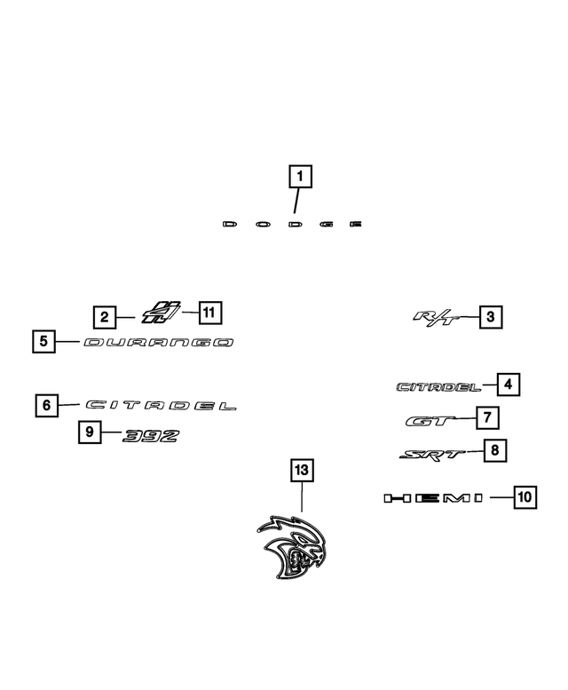 68502406AA - Exterior Ornamentation: Srt Nameplate for Mopar Image image