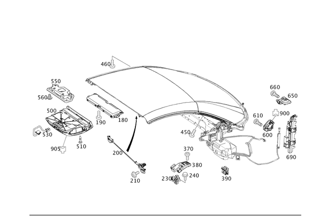 1729001005 - Hardtop: Control Unit for Mercedes-Benz: SL550, SL63 AMG, SL65 AMG, SLK250, SLK350, SLK55 AMG Image image