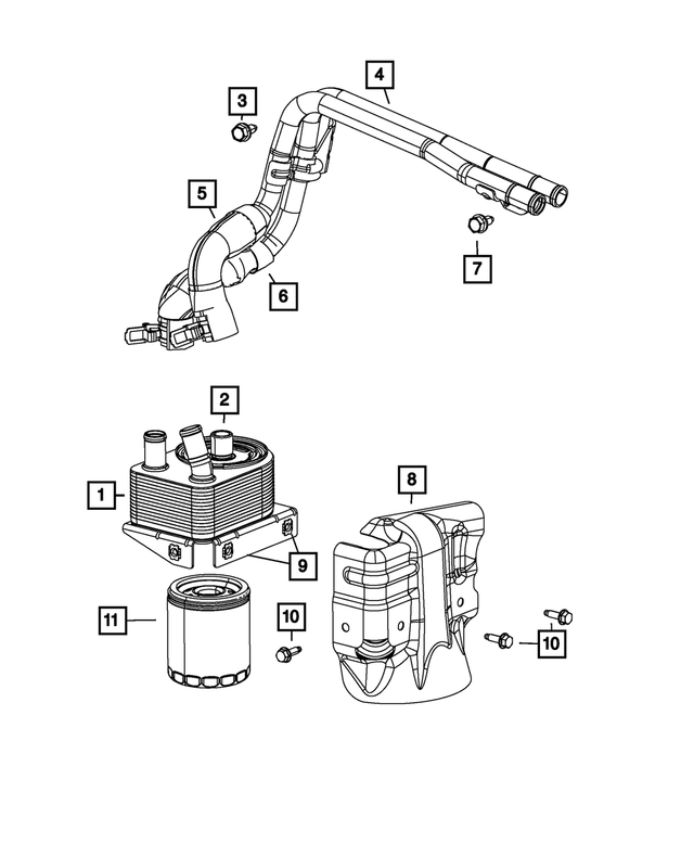 5048118AC - Engine: Engine Oil Cooler Connector for Mopar Image