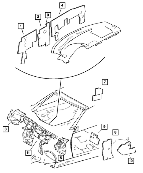 Carpets, Mats and Insulation for 2004 Chrysler Crossfire #1