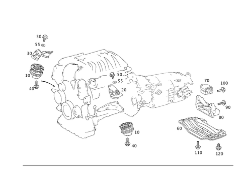 Engine Suspension for 2002 Mercedes-Benz CL55 AMG #0