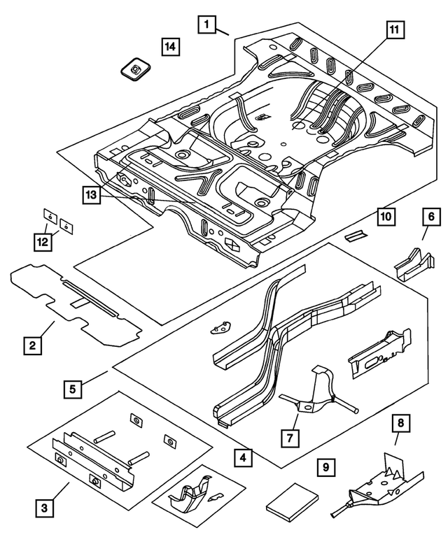 5014458AD - Body Sheet Metal Except Doors: Rear Floor Crossmember for Mopar Image