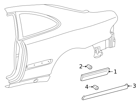 Exterior Trim - Quarter Panel for 1998 Mercedes-Benz CLK320 #1