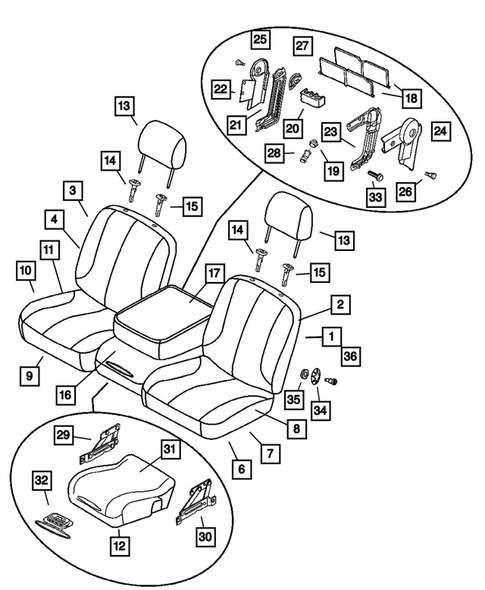 Front Seats and Attaching Parts for 2004 Dodge Ram 3500 #4