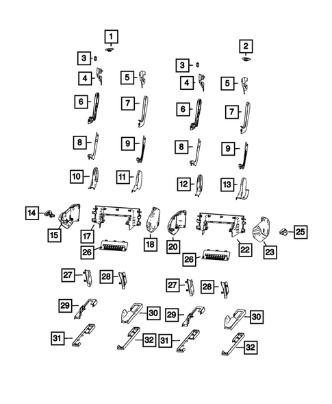 Rear Seats - Second Row Adjusters, Recliners, Shields and Risers for 2023 Jeep Grand Wagoneer #1