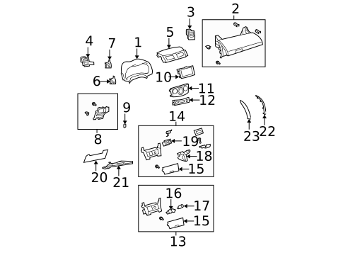 Instrument Panel Components for 2011 Toyota Corolla #1