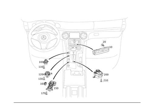 Switch in Instrument Panel and Center Console for 2014 Mercedes-Benz SLS AMG&reg; #0