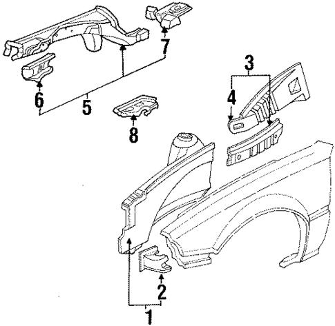 Structural Components & Rails for 1986 Honda Civic #0