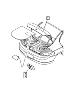 52110400AB - Labels All Vehicle Locations: Jack Caution Label for Chrysler: 300, PT Cruiser, Sebring | Dodge: Charger, Magnum, Neon, Nitro, Stratus | Jeep: Liberty Image