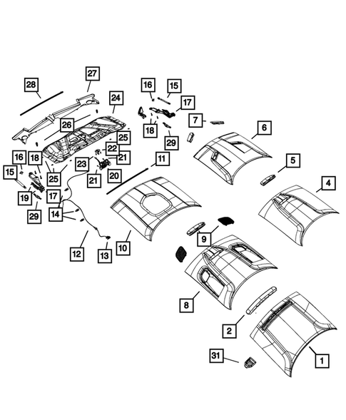 Hood and Hood Release for 2018 Dodge Challenger #0